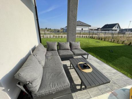 Nowoczesny grafitowy narożnik na taras 220x220cm Panaon Corner - DG