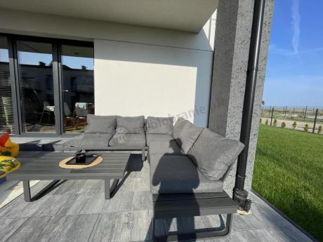 Nowoczesny grafitowy narożnik na taras 220x220cm Panaon Corner - DG