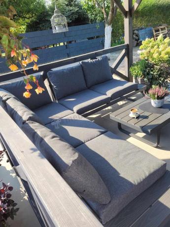 Nowoczesny grafitowy narożnik na taras 220x220cm Panaon Corner - DG