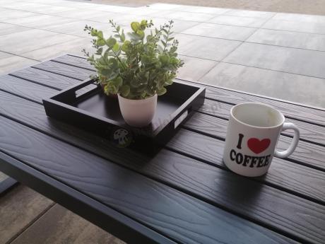 Nowoczesny grafitowy narożnik na taras 220x220cm Panaon Corner - DG