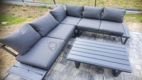 Nowoczesny grafitowy narożnik na taras 220x220cm Panaon Corner - DG