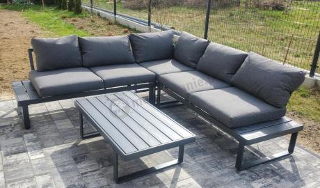 Nowoczesny grafitowy narożnik na taras 220x220cm Panaon Corner - DG