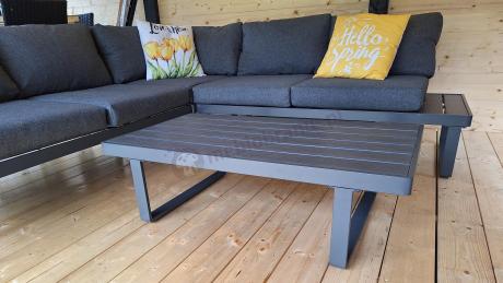 Nowoczesny grafitowy narożnik na taras 220x220cm Panaon Corner - DG