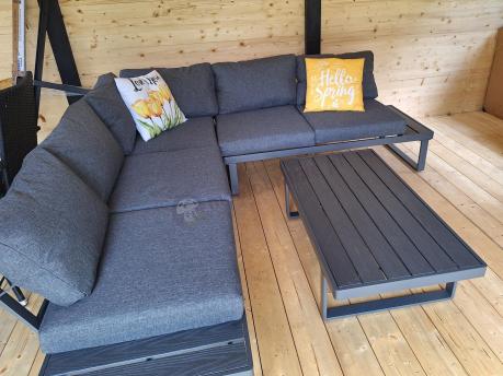 Nowoczesny grafitowy narożnik na taras 220x220cm Panaon Corner - DG