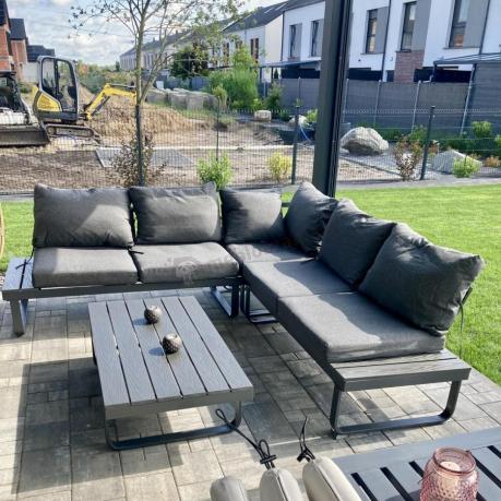 Nowoczesny grafitowy narożnik na taras 220x220cm Panaon Corner - DG