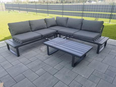 Nowoczesny grafitowy narożnik na taras 220x220cm Panaon Corner - DG