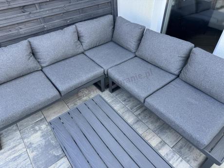 Nowoczesny grafitowy narożnik na taras 220x220cm Panaon Corner - DG