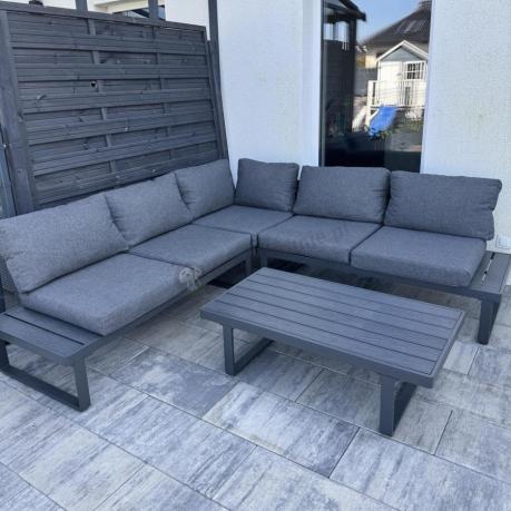 Nowoczesny grafitowy narożnik na taras 220x220cm Panaon Corner - DG