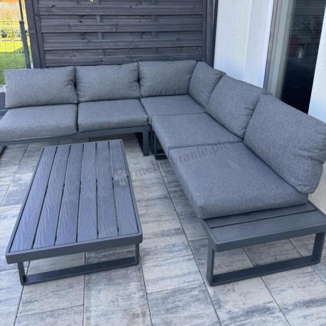 Nowoczesny grafitowy narożnik na taras 220x220cm Panaon Corner - DG