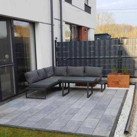 Nowoczesny grafitowy narożnik na taras 220x220cm Panaon Corner - DG