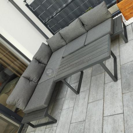 Nowoczesny grafitowy narożnik na taras 220x220cm Panaon Corner - DG