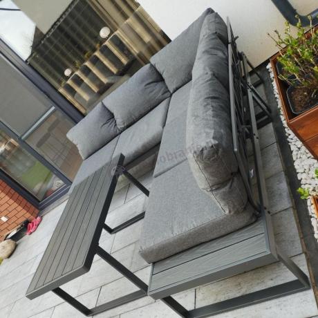 Nowoczesny grafitowy narożnik na taras 220x220cm Panaon Corner - DG