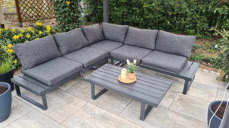 Nowoczesny grafitowy narożnik na taras 220x220cm Panaon Corner - DG