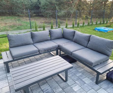 Nowoczesny grafitowy narożnik na taras 220x220cm Panaon Corner - DG