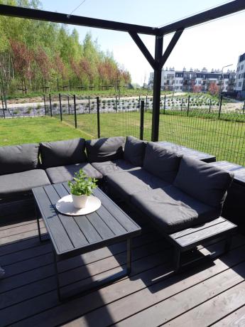 Nowoczesny grafitowy narożnik na taras 220x220cm Panaon Corner - DG