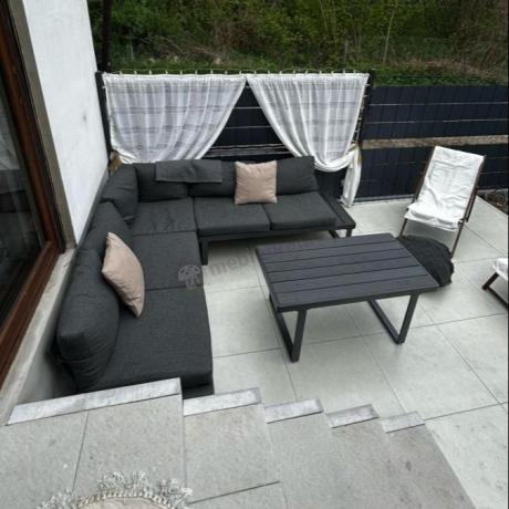 Nowoczesny grafitowy narożnik na taras 220x220cm Panaon Corner - DG