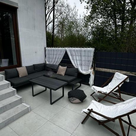 Nowoczesny grafitowy narożnik na taras 220x220cm Panaon Corner - DG