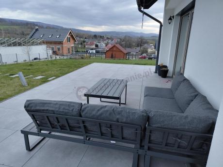 Nowoczesny grafitowy narożnik na taras 220x220cm Panaon Corner - DG