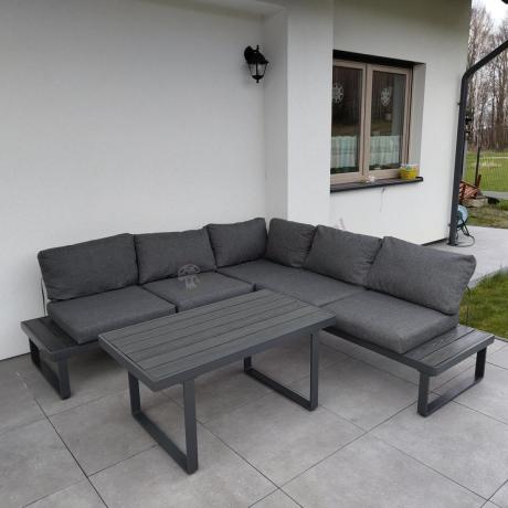 Nowoczesny grafitowy narożnik na taras 220x220cm Panaon Corner - DG