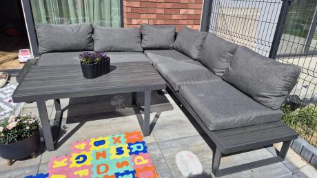 Nowoczesny grafitowy narożnik na taras 220x220cm Panaon Corner - DG