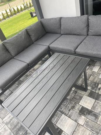 Nowoczesny grafitowy narożnik na taras 220x220cm Panaon Corner - DG