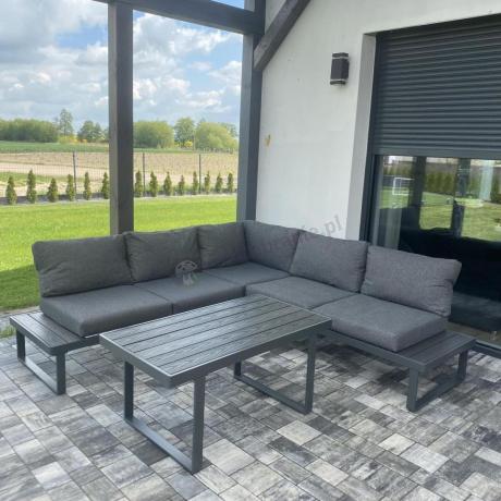 Nowoczesny grafitowy narożnik na taras 220x220cm Panaon Corner - DG