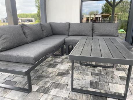 Nowoczesny grafitowy narożnik na taras 220x220cm Panaon Corner - DG