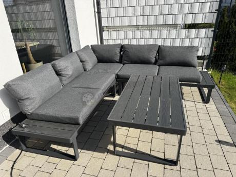Nowoczesny grafitowy narożnik na taras 220x220cm Panaon Corner - DG