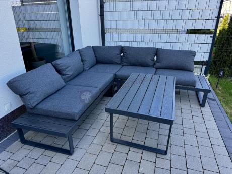 Nowoczesny grafitowy narożnik na taras 220x220cm Panaon Corner - DG