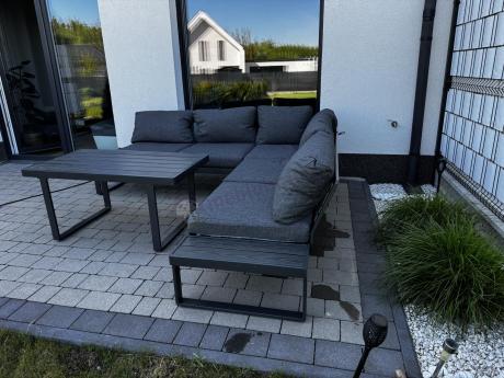 Nowoczesny grafitowy narożnik na taras 220x220cm Panaon Corner - DG