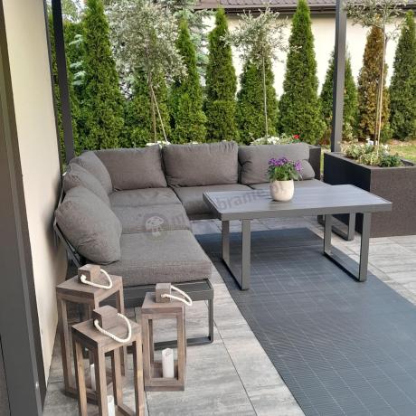 Nowoczesny grafitowy narożnik na taras 220x220cm Panaon Corner - DG