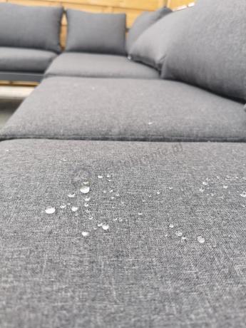 Nowoczesny grafitowy narożnik ogrodowy z ławą Panaon DG