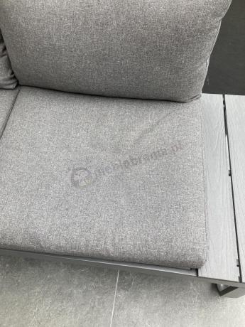 Nowoczesny grafitowy narożnik ogrodowy z ławą Panaon DG