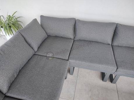 Nowoczesny grafitowy narożnik ogrodowy z ławą Panaon DG