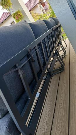 Nowoczesny grafitowy narożnik ogrodowy z ławą Panaon DG