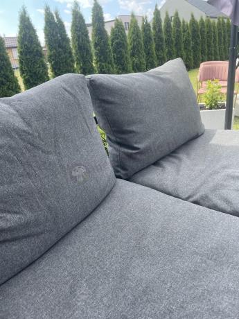 Nowoczesny grafitowy narożnik ogrodowy z ławą Panaon DG