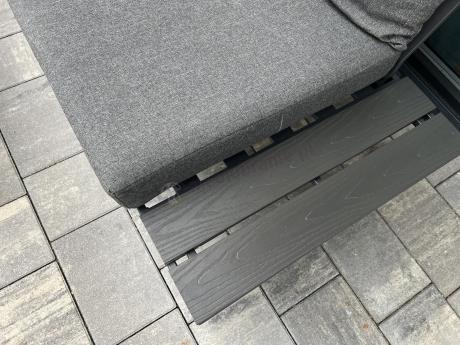 Nowoczesny grafitowy narożnik ogrodowy z ławą Panaon DG