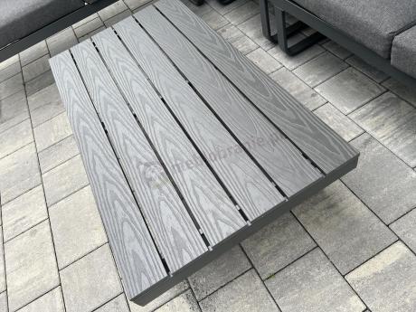 Nowoczesny grafitowy narożnik ogrodowy z ławą Panaon DG