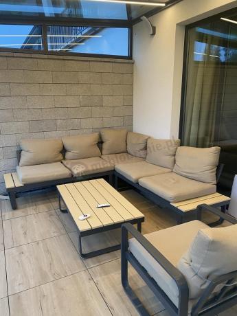 Nowoczesny komplet mebli na taras z narożnikiem i fotelem Panaon Corner WB