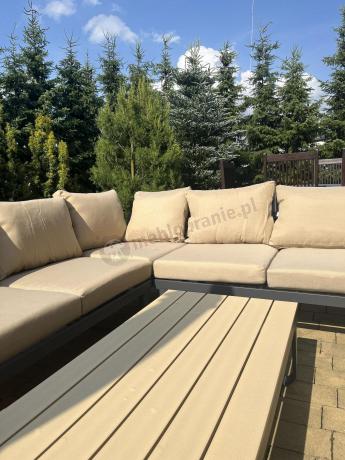 Nowoczesny komplet mebli na taras z narożnikiem i fotelem Panaon Corner WB