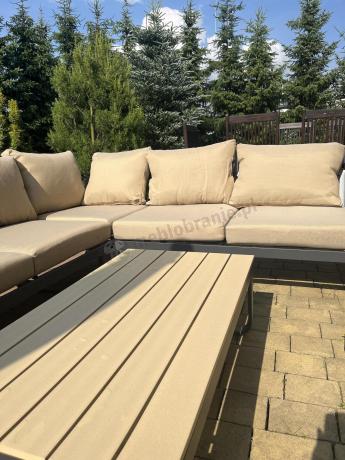 Nowoczesny komplet mebli na taras z narożnikiem i fotelem Panaon Corner WB