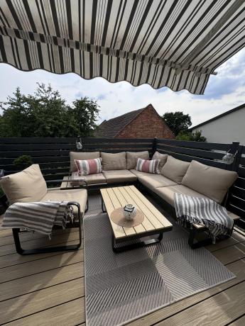 Nowoczesny komplet mebli na taras z narożnikiem i fotelem Panaon Corner WB