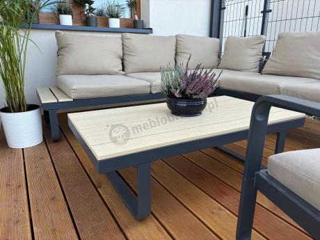 Nowoczesny komplet mebli na taras z narożnikiem i fotelem Panaon Corner WB