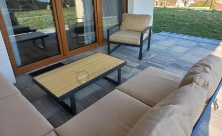 Nowoczesny komplet mebli na taras z narożnikiem i fotelem Panaon Corner WB