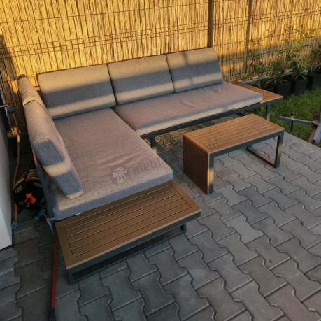 Nowoczesny modułowy narożnik na metalowym stelażu - Norven Antracite