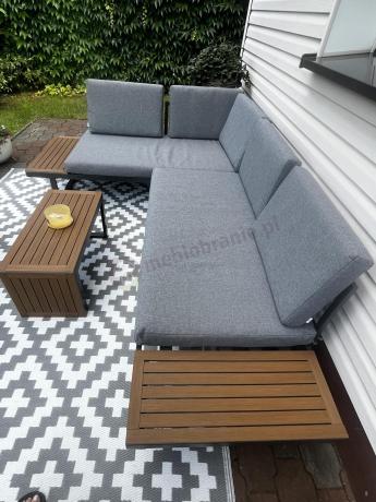 Nowoczesny modułowy narożnik na metalowym stelażu - Norven Grey