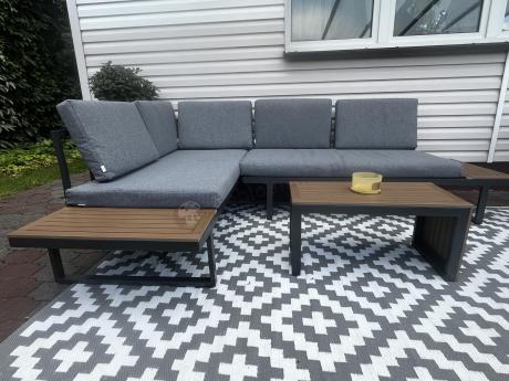 Nowoczesny modułowy narożnik na metalowym stelażu - Norven Grey