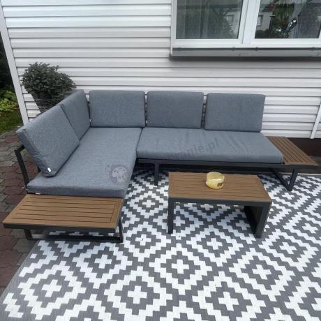 Nowoczesny modułowy narożnik na metalowym stelażu - Norven Grey