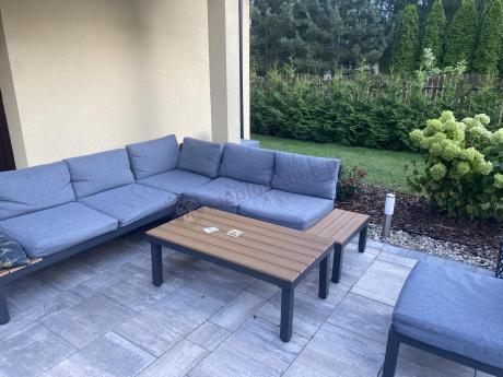 Nowoczesny narożnik modułowy na taras - Calamba Corner XL - Grey