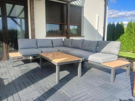 Nowoczesny narożnik modułowy na taras - Calamba Corner XL - Grey